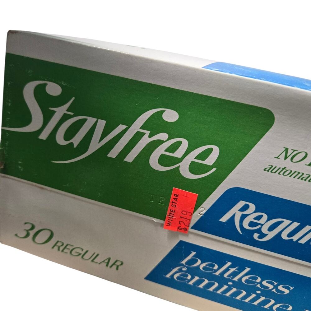 VTG Prop 1980s Stayfree Maxi Pads Box Of 30 Feminine Napkins *OPEN* 17 Inside - Picture 7 of 8